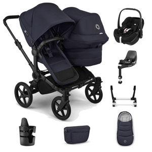 Bugaboo Travel Systems Bugaboo Donkey 6 Duo Ultimate (Pebble 360 PRO2, Non-Slide) Travel System - Deep Indigo