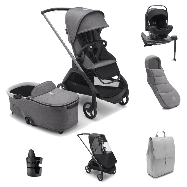 Bugaboo Travel Systems Bugaboo Dragonfly Pushchair Ultimate Bundle - Grey Melange