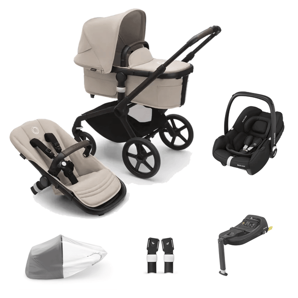 Bugaboo Travel Systems Bugaboo Fox 5, Cabriofix i-Size and Base Travel System - Black/Desert Taupe/Desert Taupe