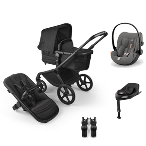 Bugaboo Travel Systems Bugaboo Fox 5 (Cloud G Plus) Travel System, Noir Limited Edition - Black Moonlight/Lava Grey