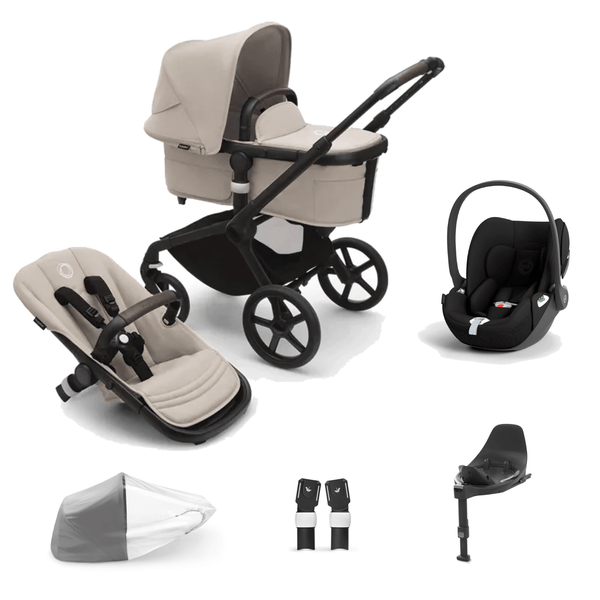 Bugaboo Travel Systems Bugaboo Fox 5, Cloud T and Base Travel System - Black/Desert Taupe/Desert Taupe