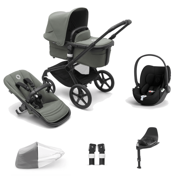 Bugaboo Travel Systems Bugaboo Fox 5, Cloud T and Base Travel System - Black/Forest Green/Forest Green