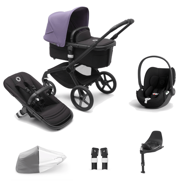 Bugaboo Travel Systems Bugaboo Fox 5, Cloud T and Base Travel System - Black/Midnight Black/Astro Purple