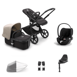 Bugaboo Travel Systems Bugaboo Fox 5, Cloud T and Base Travel System - Black/Midnight Black/Desert Taupe