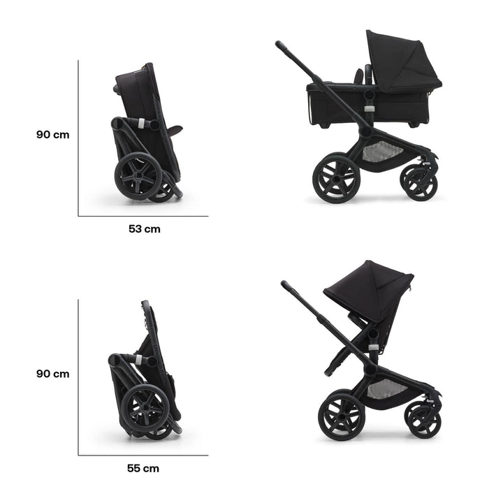 Bugaboo Travel Systems Bugaboo Fox 5, Cloud T and Base Travel System - Black/Midnight Black/Midnight Black