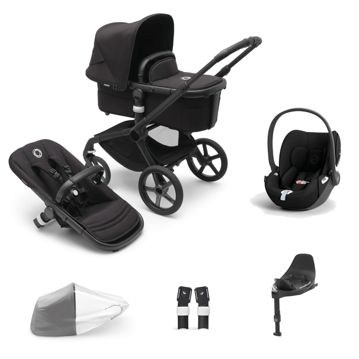 Bugaboo Travel Systems Bugaboo Fox 5, Cloud T and Base Travel System - Black/Midnight Black/Midnight Black