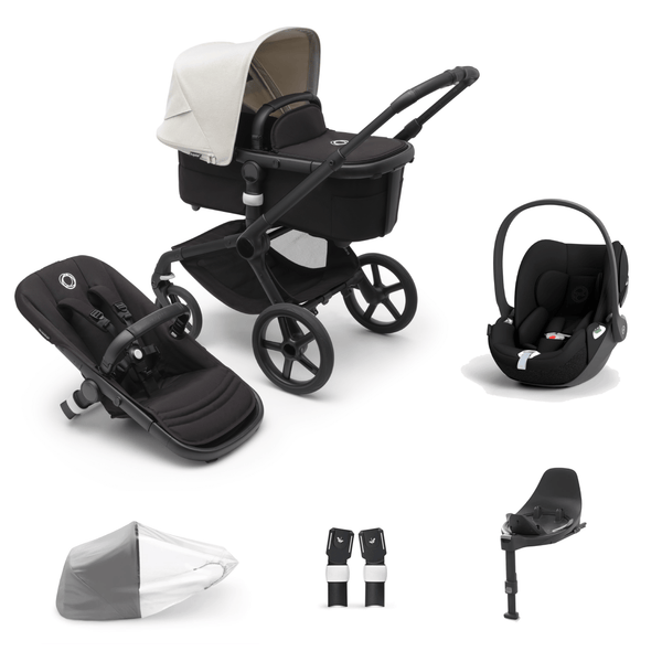 Bugaboo Travel Systems Bugaboo Fox 5, Cloud T and Base Travel System - Black/Midnight Black/Misty White