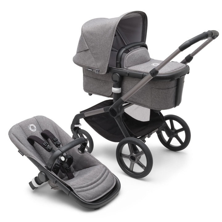 Bugaboo Travel Systems Bugaboo Fox 5, Cloud T and Base Travel System - Graphite/Grey Melange/Grey Melange