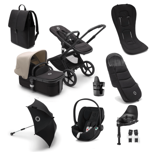 Bugaboo Travel Systems Bugaboo Fox 5, Cloud T Ultimate Travel System - Black/Midnight Black/Desert Taupe