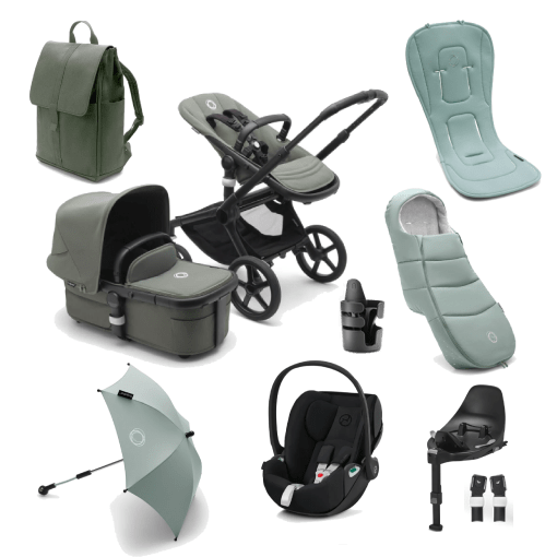 Bugaboo Travel Systems Bugaboo Fox 5, Cloud Z2 Ultimate Travel System - Black/Forest Green/Forest Green