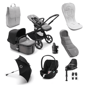 Bugaboo Travel Systems Bugaboo Fox 5, Cloud Z2 Ultimate Travel System - Black/Grey Melange/Midnight Black