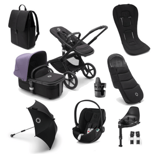 Bugaboo Travel Systems Bugaboo Fox 5, Cloud Z2 Ultimate Travel System - Black/Midnight Black/Astro Purple