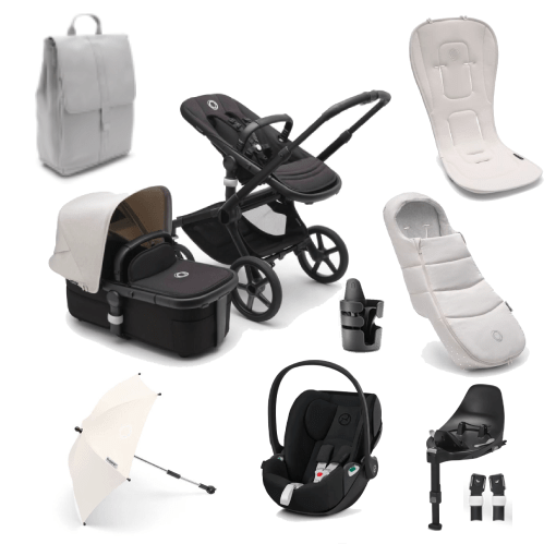 Bugaboo Travel Systems Bugaboo Fox 5, Cloud Z2 Ultimate Travel System - Black/Midnight Black/Misty White