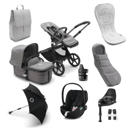 Bugaboo Travel Systems Bugaboo Fox 5, Cloud Z2 Ultimate Travel System - Graphite/Grey Melange/Grey Melange