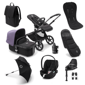 Bugaboo Travel Systems Bugaboo Fox 5, Cloud Z2 Ultimate Travel System - Graphite/Midnight Black/Astro Purple