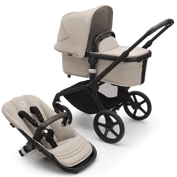 Bugaboo Travel Systems Bugaboo Fox 5, Nuna Turtle and Base Travel System - Black/Desert Taupe/Desert Taupe