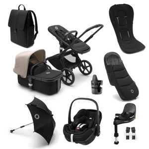 Bugaboo Travel Systems Bugaboo Fox 5, Pebble 360 PRO 2 Ultimate Travel System - Black/Midnight Black/Desert Taupe