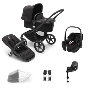 Bugaboo Travel Systems Bugaboo Fox 5, Pebble 360 PRO and Base Travel System - Black/Midnight Black/Midnight Black