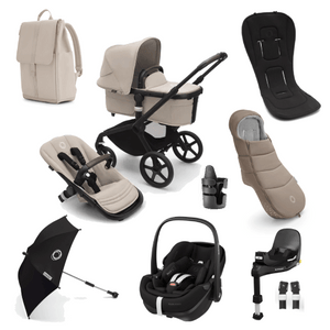 Bugaboo Travel Systems Bugaboo Fox 5, Pebble 360 PRO Ultimate Travel System - Black/Desert Taupe/Desert Taupe