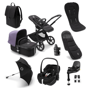 Bugaboo Travel Systems Bugaboo Fox 5, Pebble 360 PRO Ultimate Travel System - Black/Midnight Black/Astro Purple