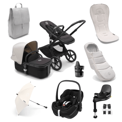 Bugaboo Travel Systems Bugaboo Fox 5, Pebble 360 PRO Ultimate Travel System - Black/Midnight Black/Misty White