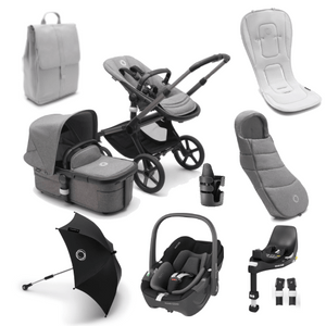 Bugaboo Travel Systems Bugaboo Fox 5, Pebble 360 PRO Ultimate Travel System - Graphite/Grey Melange/Grey Melange