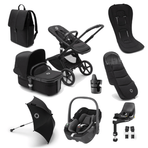 Bugaboo Travel Systems Bugaboo Fox 5, Pebble 360 Ultimate Travel System - Black/Midnight Black/Midnight Black