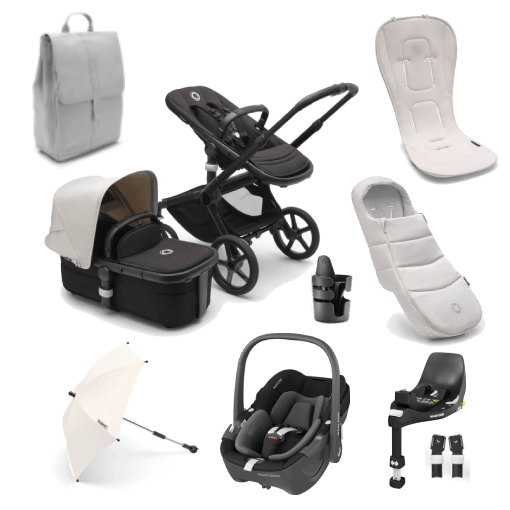 Bugaboo Travel Systems Bugaboo Fox 5, Pebble 360 Ultimate Travel System - Black/Midnight Black/Misty White