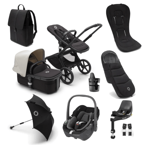 Bugaboo Travel Systems Bugaboo Fox 5, Pebble 360 Ultimate Travel System - Black/Midnight Black/Misty White (All Black)