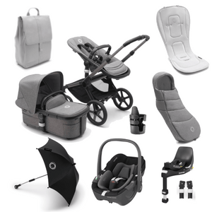 Bugaboo Travel Systems Bugaboo Fox 5, Pebble 360 Ultimate Travel System - Graphite/Grey Melange/Grey Melange