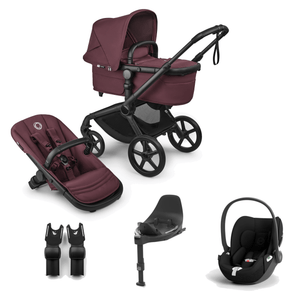 Bugaboo Travel Systems Bugaboo Fox 5 Renew (Cloud T) Travel System - Black/Dark Cherry