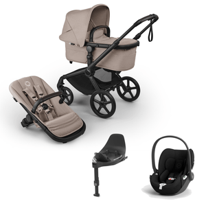 Bugaboo Travel Systems Bugaboo Fox 5 Renew (Cloud T) Travel System - Black/Desert Taupe Melange/Desert Taupe Melange