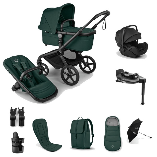 nuna vs bugaboo fox 5 Bugaboo Fox 5 Renew & Otter by Nuna Travel System – Black/Fern Green