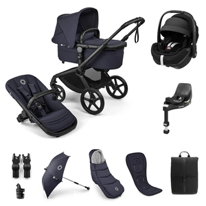 Bugaboo Travel Systems Bugaboo Fox 5 Renew Ultimate (Pebble 360 PRO2, Non-Slide) Travel System - Black/Deep Indigo