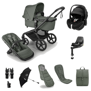Bugaboo Travel Systems Bugaboo Fox 5 Renew Ultimate (Pebble 360 PRO2, Non-Slide) Travel System - Black/Forest Green