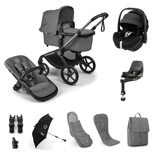 Bugaboo Travel Systems Bugaboo Fox 5 Renew Ultimate (Pebble 360 PRO2, Non-Slide) Travel System - Graphite/Moon Grey