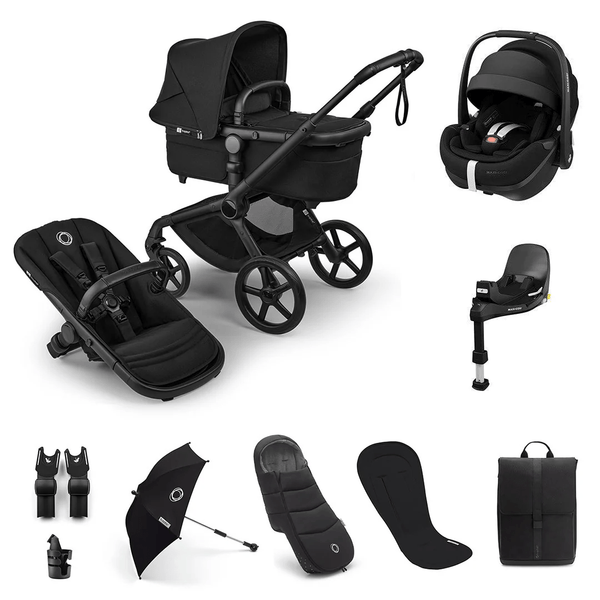 Bugaboo Travel Systems Bugaboo Fox 5 Renew Ultimate (Pebble 360 PRO2) Travel System - Black/Heritage Black/Heritage Black