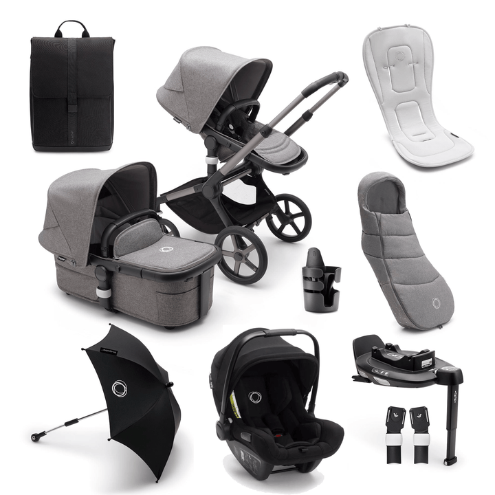 Bugaboo Travel Systems Bugaboo Fox 5 Ultimate Bundle - Graphite/Grey Melange/Grey Melange