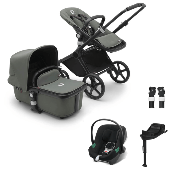 Bugaboo Travel Systems Bugaboo Fox Cub Aton B2 Travel System - Black/Forest Green/Forest Green