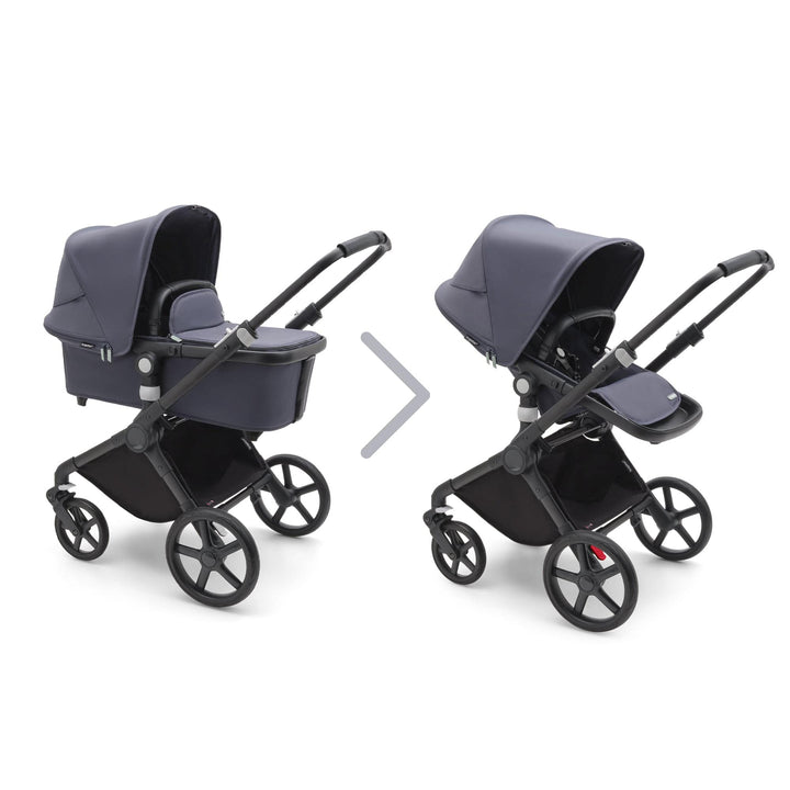 Bugaboo Travel Systems Bugaboo Fox Cub Cabriofix i-Size Travel System - Black/Stormy Blue/Stormy Blue