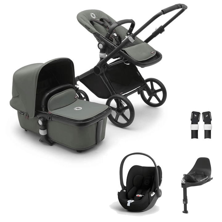 Bugaboo Travel Systems Bugaboo Fox Cub Cloud T Travel System - Black/Forest Green/Forest Green