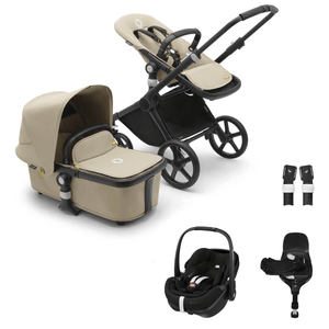 Bugaboo Travel Systems Bugaboo Fox Cub Pebble 360 PRO2 Travel System - Black/Desert Beige/Desert Beige