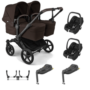 Bugaboo twin pushchairs Bugaboo Donkey 6 Twin (Cabriofix i-Size) Travel System - Cocoa Brown