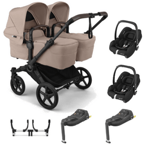 Bugaboo twin pushchairs Bugaboo Donkey 6 Twin (Cabriofix i-Size) Travel System - Desert Taupe