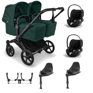 Bugaboo twin pushchairs Bugaboo Donkey 6 Twin (Cloud T) Travel System - Fern Green
