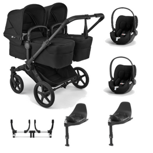 Bugaboo twin pushchairs Bugaboo Donkey 6 Twin (Cloud T) Travel System - Heritage Black