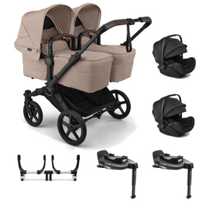Bugaboo twin pushchairs Bugaboo Donkey 6 Twin (Otter by Nuna) Travel System - Desert Taupe