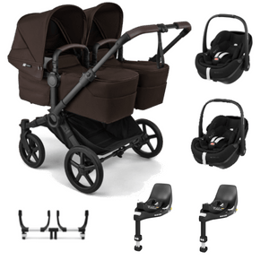 Bugaboo twin pushchairs Bugaboo Donkey 6 Twin (Pebble 360 PRO2, Non-Slide) Travel System - Cocoa Brown