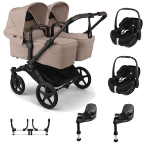 Bugaboo twin pushchairs Bugaboo Donkey 6 Twin (Pebble 360 PRO2) Travel System - Desert Taupe