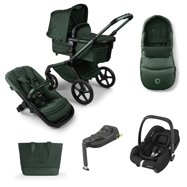 Bugaboo Wheels Bugaboo Fox 5 Cabriofix i-Size Travel System, Noir Limited Edition - Midnight Green